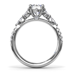 Vintage Floral Diamond Engagement Ring 