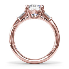 Tapered Baguette Diamond Engagement Ring 