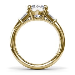 Tapered Baguette Diamond Engagement Ring 
