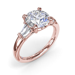 Tapered Baguette Diamond Engagement Ring 