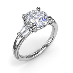 Tapered Baguette Diamond Engagement Ring 