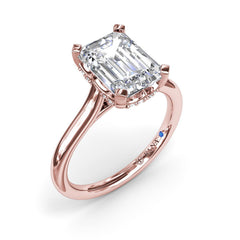 Timeless Hidden Halo Diamond Engagement Ring 