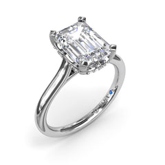 Timeless Hidden Halo Diamond Engagement Ring 