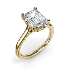 Timeless Hidden Halo Diamond Engagement Ring 