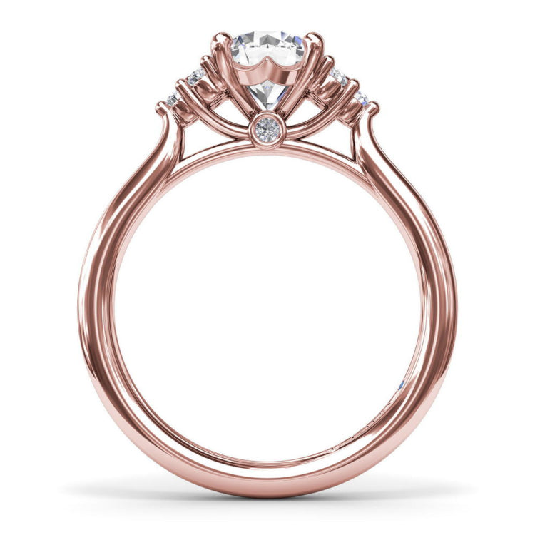 Sophisticated Side Cluster Diamond Engagement Ring 
