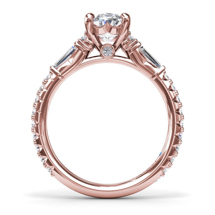 Modern Twist Three Stone Engagement Ring