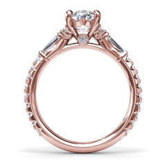 Modern Twist Three Stone Engagement Ring