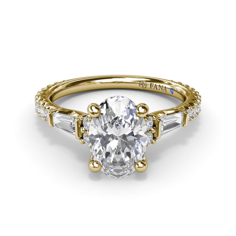Modern Twist Three Stone Engagement Ring