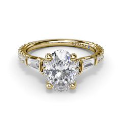 Modern Twist Three Stone Engagement Ring
