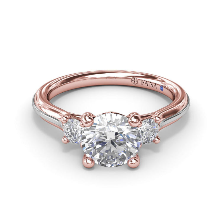 Two-Toned Round Diamond Engagement Ring 