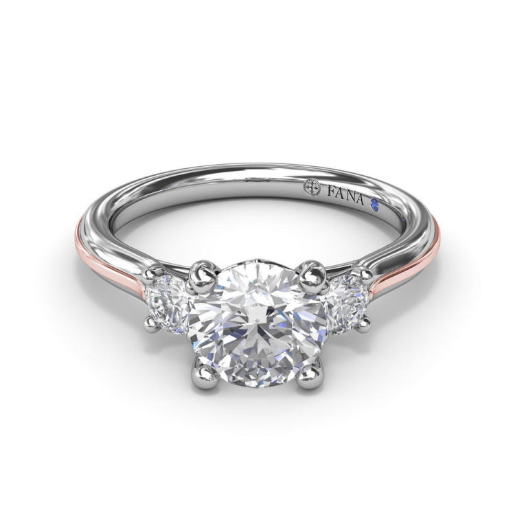 Two-Toned Round Diamond Engagement Ring 