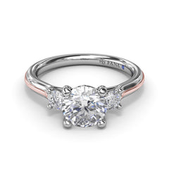 Two-Toned Round Diamond Engagement Ring 
