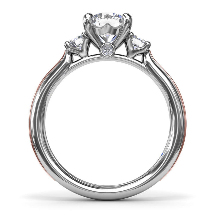 Two-Toned Round Diamond Engagement Ring 
