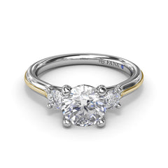Two-Toned Round Diamond Engagement Ring 