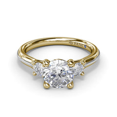 Two-Toned Round Diamond Engagement Ring 