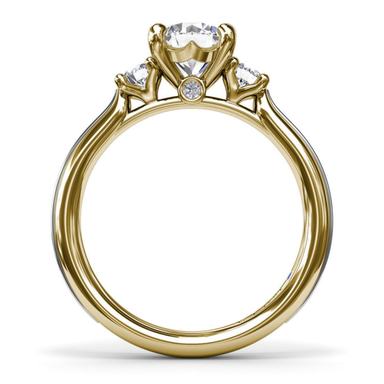Two-Toned Round Diamond Engagement Ring 