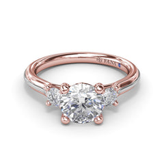 Two-Toned Round Diamond Engagement Ring 