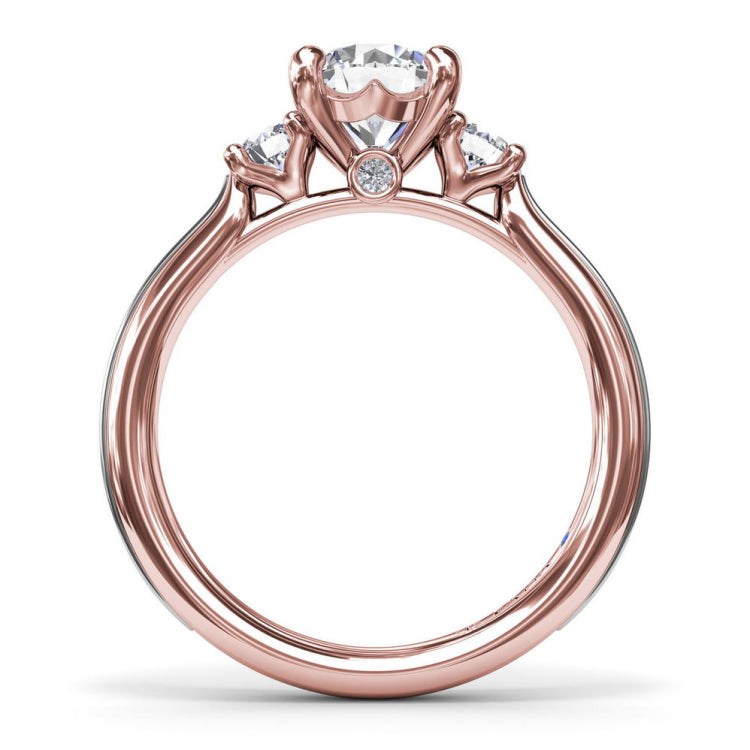 Two-Toned Round Diamond Engagement Ring 