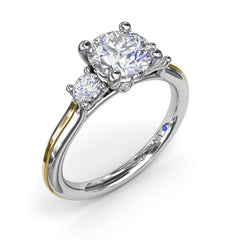 Two-Toned Round Diamond Engagement Ring 