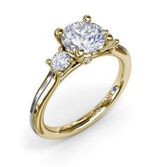 Two-Toned Round Diamond Engagement Ring 