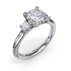 Two-Toned Round Diamond Engagement Ring 