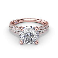 Two-Toned Split Shank Diamond Engagement Ring