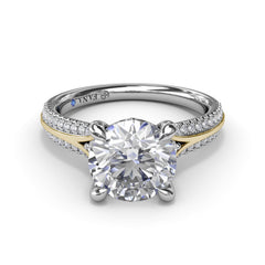 Two-Toned Split Shank Diamond Engagement Ring