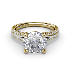 Two-Toned Split Shank Diamond Engagement Ring