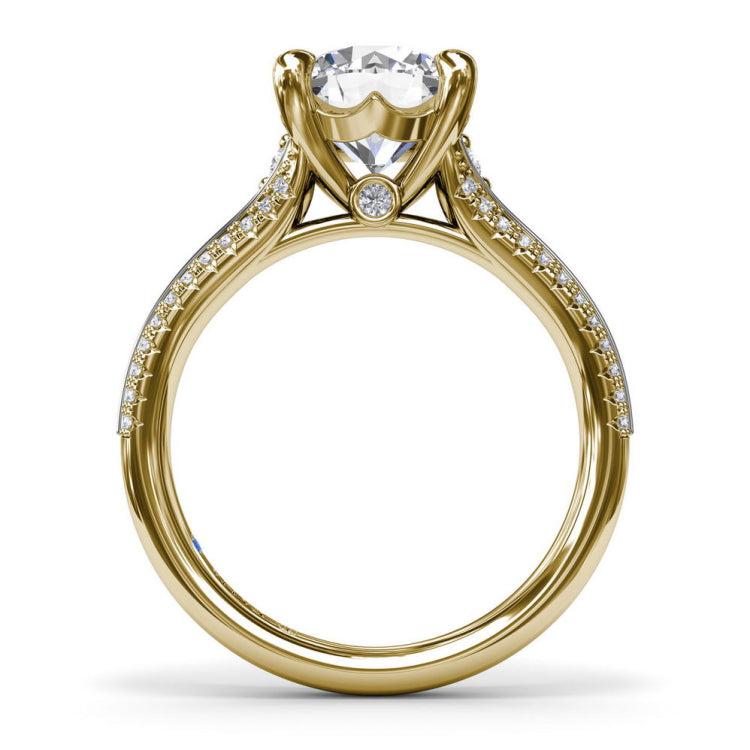 Two-Toned Split Shank Diamond Engagement Ring