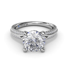 Two-Toned Split Shank Diamond Engagement Ring