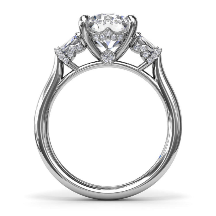 Double Baguette Diamond Engagement Ring 