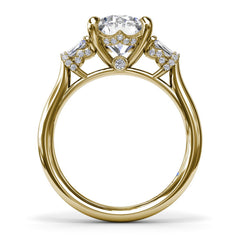 Double Baguette Diamond Engagement Ring 
