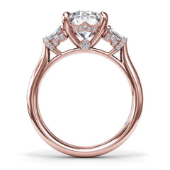 Double Baguette Diamond Engagement Ring 