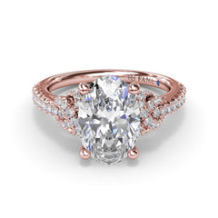 Oval Love Knot Diamond Engagement Ring