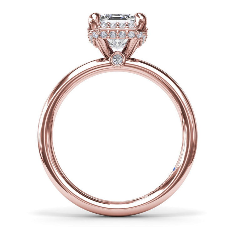 Emerald Cut Halo Diamond Engagement Ring