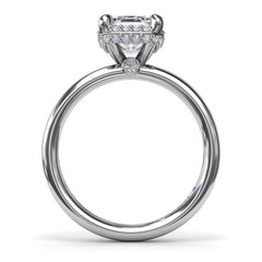Emerald Cut Halo Diamond Engagement Ring