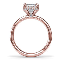 Emerald Cut Halo Diamond Engagement Ring