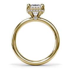 Emerald Cut Halo Diamond Engagement Ring