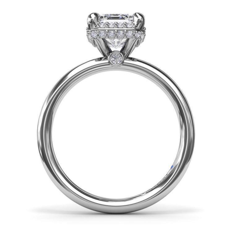 Emerald Cut Halo Diamond Engagement Ring