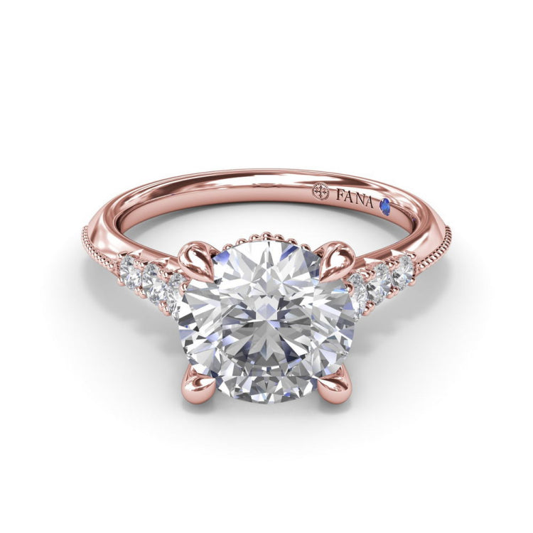 Delicate Knife-Edge Diamond Engagement Ring