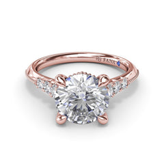 Delicate Knife-Edge Diamond Engagement Ring