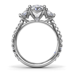 Bold Three Stone Oval Diamond Engagement Ring