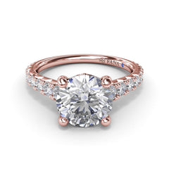 Round Diamond Engagement Ring with Graduated Shank