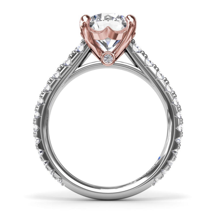 Round Diamond Engagement Ring with Graduated Shank