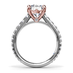 Round Diamond Engagement Ring with Graduated Shank