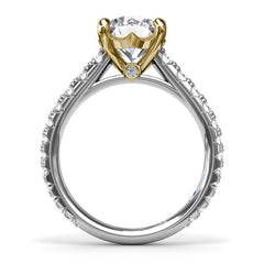Round Diamond Engagement Ring with Graduated Shank
