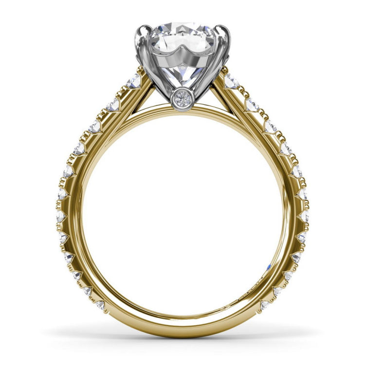 Round Diamond Engagement Ring with Graduated Shank