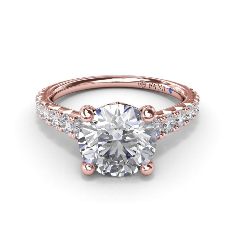 Round Diamond Engagement Ring with Graduated Shank