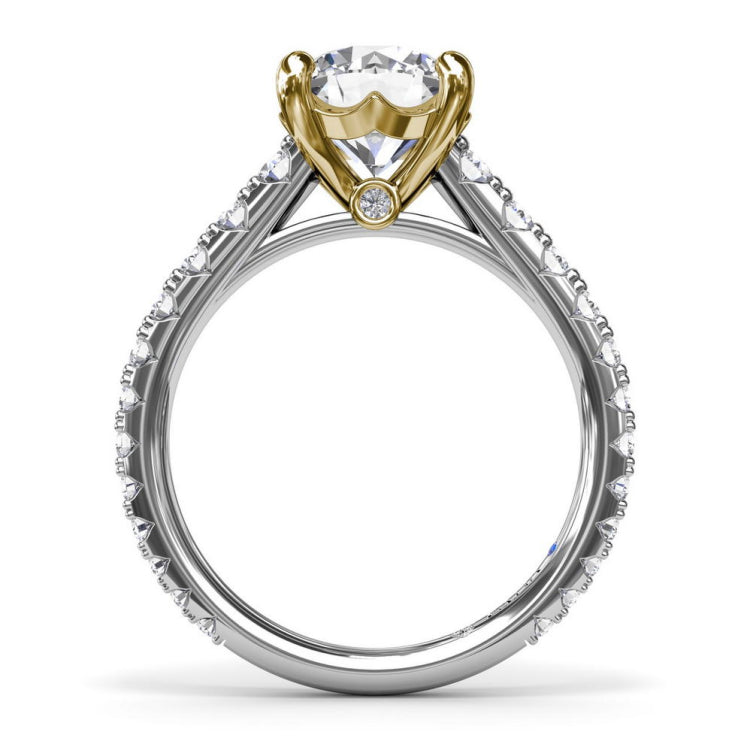 Round Diamond Engagement Ring with Graduated Shank