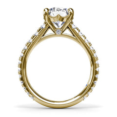 Round Diamond Engagement Ring with Graduated Shank